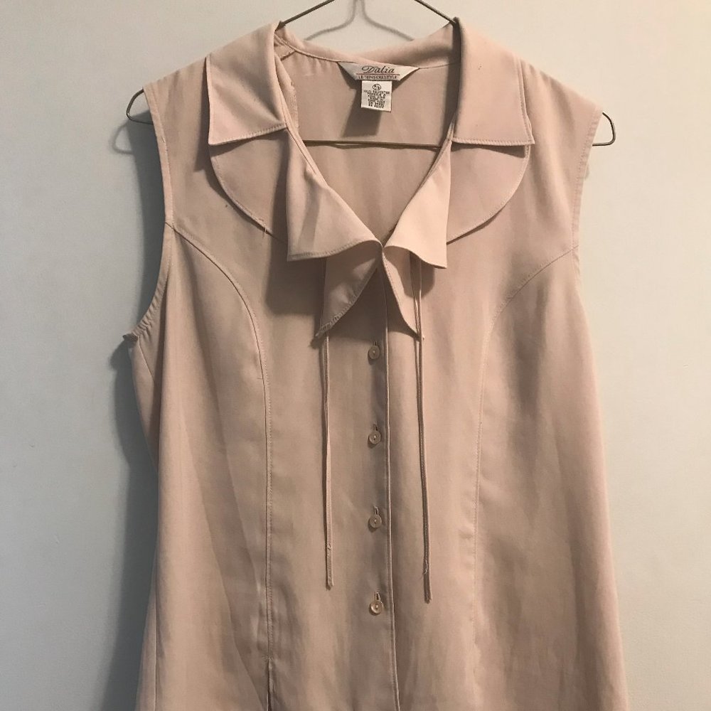 Cream Sleevless Top